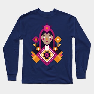 Romanian Folk Art Girl Long Sleeve T-Shirt